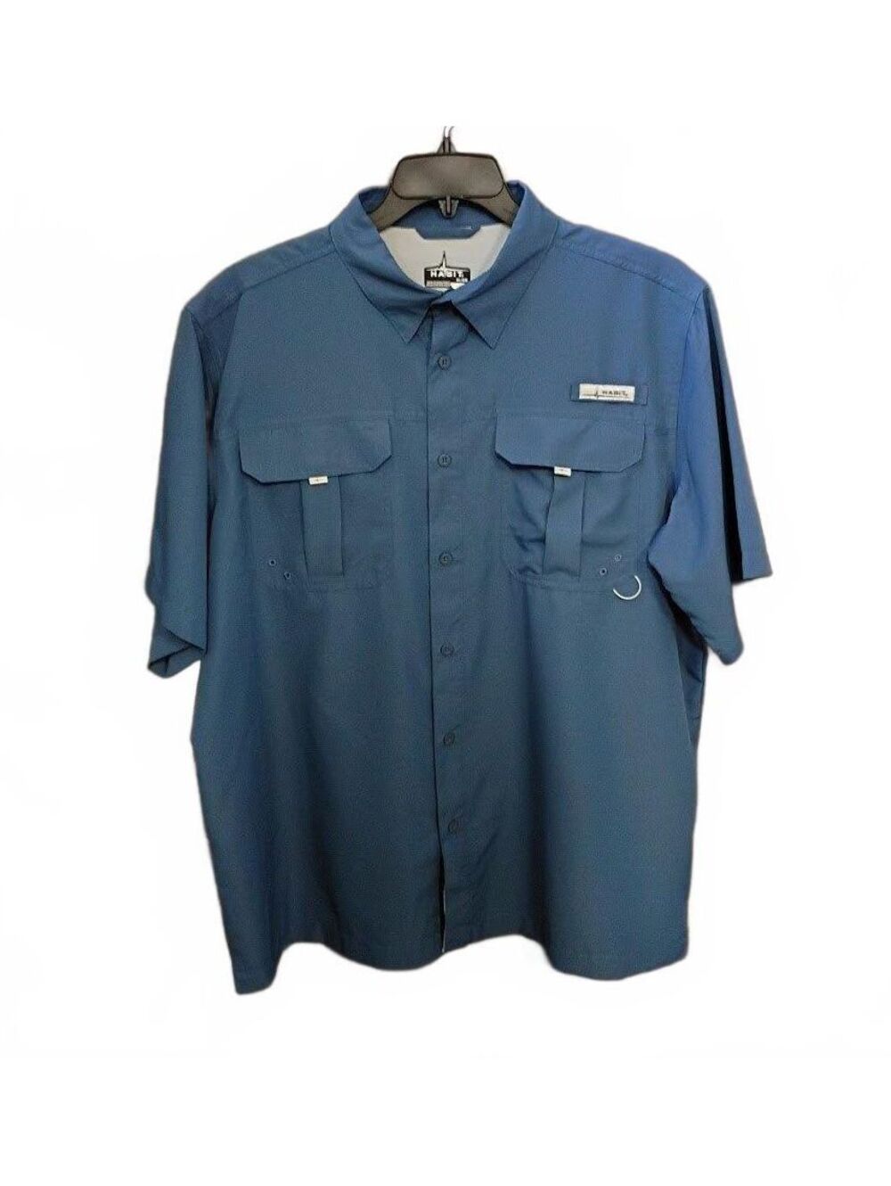 Habit Men's Blue Short Sleeve Fishing Shirt Size XL
